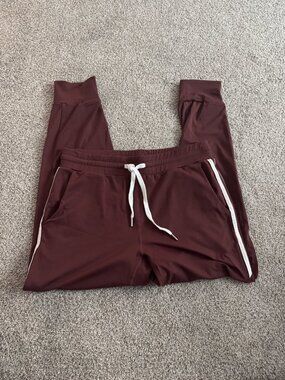 Buffbunny Maroon Joggers with White Side Stripes XL Athleisure